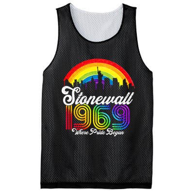 Stonewall 1969 Where Pride Began LGBT Rainbow Mesh Reversible Basketball Jersey Tank