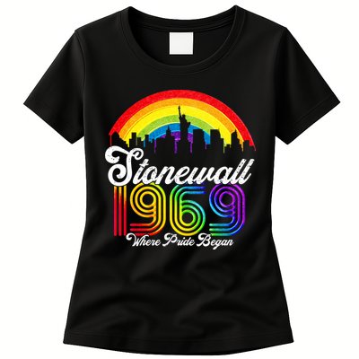 Stonewall 1969 Where Pride Began LGBT Rainbow Womens T-Shirt