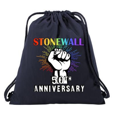 Stonewall Riots 50th Anniversary Fist Drawstring Bag