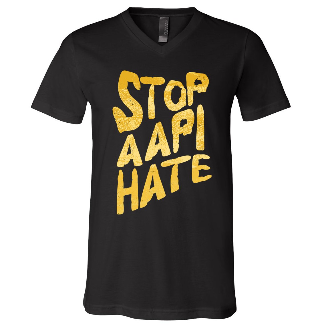 Stop AAPI Hate Painted V-Neck T-Shirt