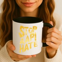 Stop AAPI Hate Painted Coffee Mug