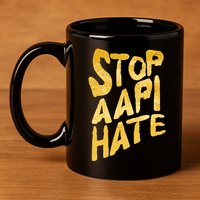 Stop AAPI Hate Painted 11oz C Handle Ceramic Mug