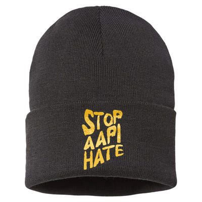 Stop AAPI Hate Painted Sustainable Knit Beanie