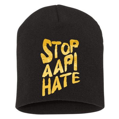 Stop AAPI Hate Painted Short Acrylic Beanie