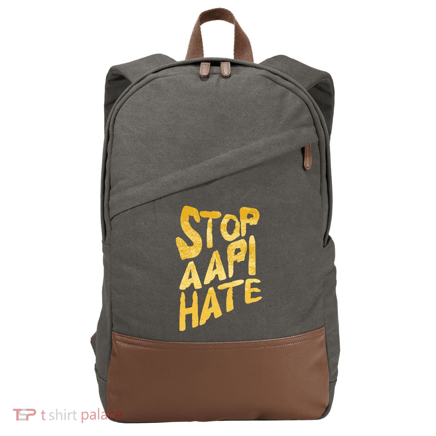 Stop AAPI Hate Painted Cotton Canvas Backpack