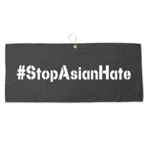 Stop Asian Hate  Large Microfiber Waffle Golf Towel