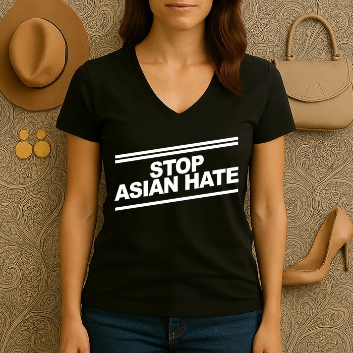 Stop Asian Hate Movement Women's V-Neck T-Shirt