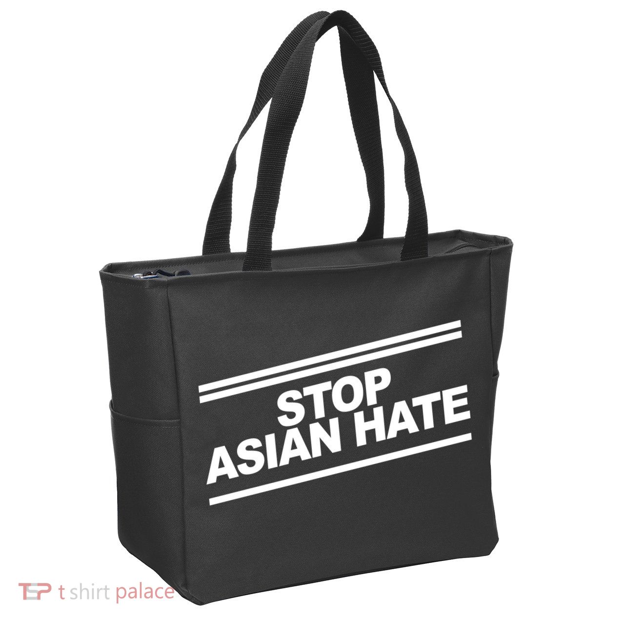 Stop Asian Hate Movement Zip Tote Bag