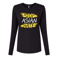 Stop Asian Hate Protest Support Womens Cotton Relaxed Long Sleeve T-Shirt