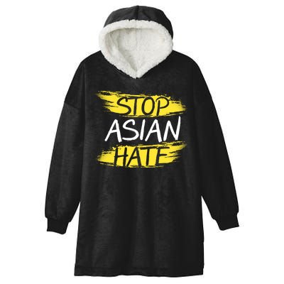 Stop Asian Hate Protest Support Hooded Wearable Blanket