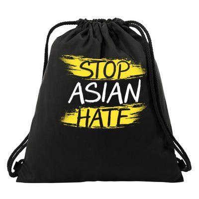 Stop Asian Hate Protest Support Drawstring Bag