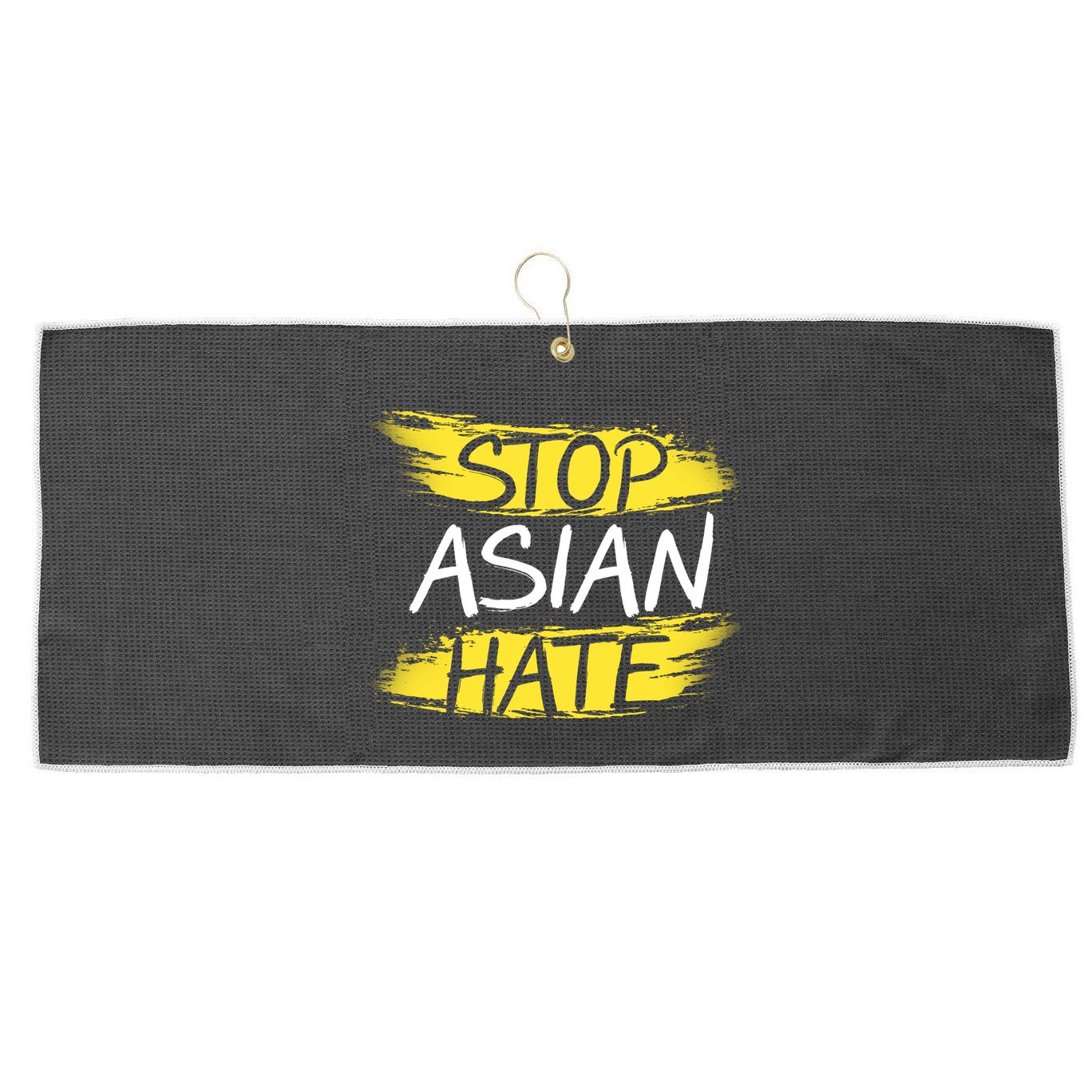 Stop Asian Hate Protest Support Large Microfiber Waffle Golf Towel
