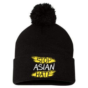 Stop Asian Hate Protest Support Pom Pom 12in Knit Beanie