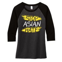 Stop Asian Hate Protest Support Women's Tri-Blend 3/4-Sleeve Raglan Shirt