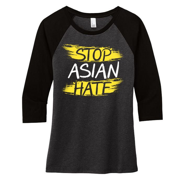 Stop Asian Hate Protest Support Women's Tri-Blend 3/4-Sleeve Raglan Shirt