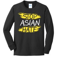 Stop Asian Hate Protest Support Kids Long Sleeve Shirt