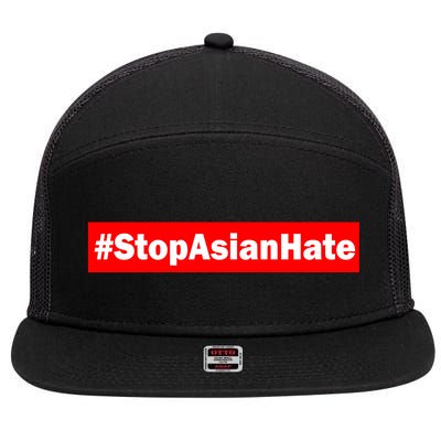 Stop Asian Hate Racism AAPI 7 Panel Mesh Trucker Snapback Hat