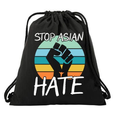 Stop Asian Hate Stand Strong Drawstring Bag