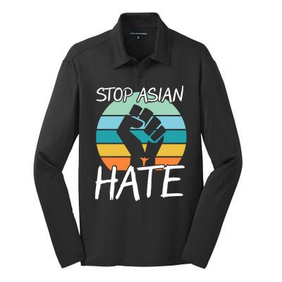 Stop Asian Hate Stand Strong Silk Touch Performance Long Sleeve Polo