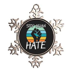 Stop Asian Hate Stand Strong Metallic Star Ornament