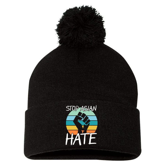 Stop Asian Hate Stand Strong Pom Pom 12in Knit Beanie