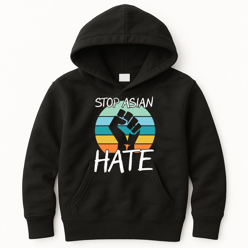 Stop Asian Hate Stand Strong Kids Hoodie