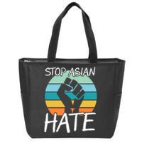 Stop Asian Hate Stand Strong Zip Tote Bag