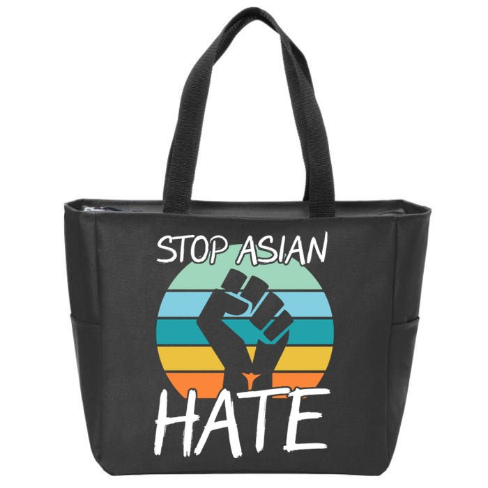 Stop Asian Hate Stand Strong Zip Tote Bag