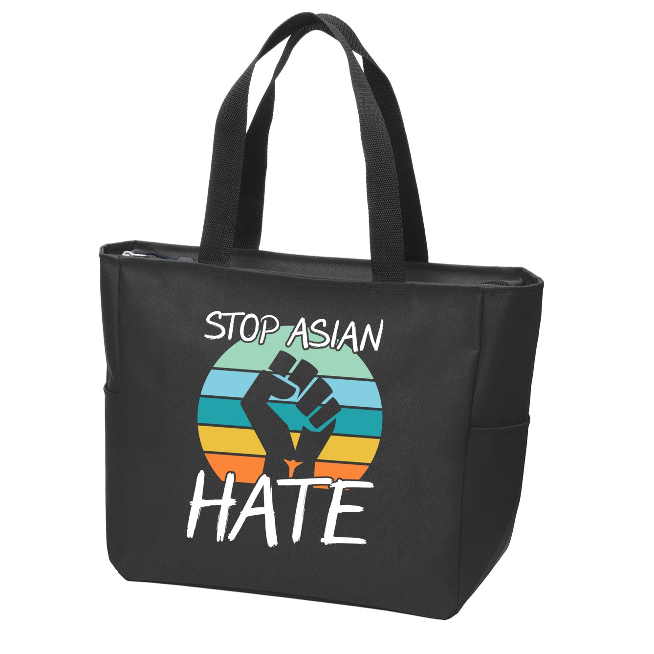 Stop Asian Hate Stand Strong Zip Tote Bag