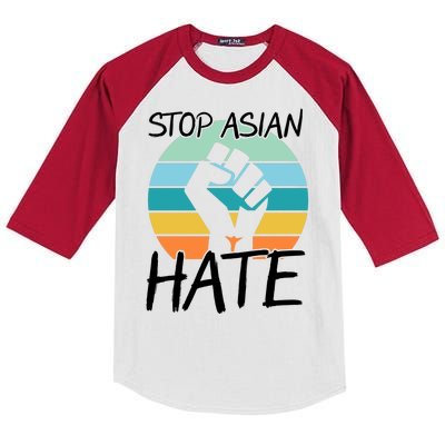 Stop Asian Hate Stand Strong Kids Colorblock Raglan Jersey