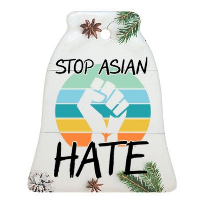 Stop Asian Hate Stand Strong Ceramic Bell Ornament