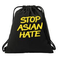 Stop Asian Hate Support Drawstring Bag