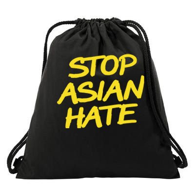 Stop Asian Hate Support Drawstring Bag