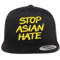 Stop Asian Hate Support Flat Bill Trucker Hat