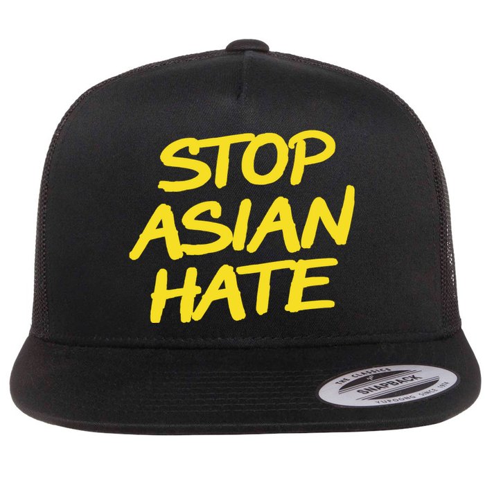 Stop Asian Hate Support Flat Bill Trucker Hat