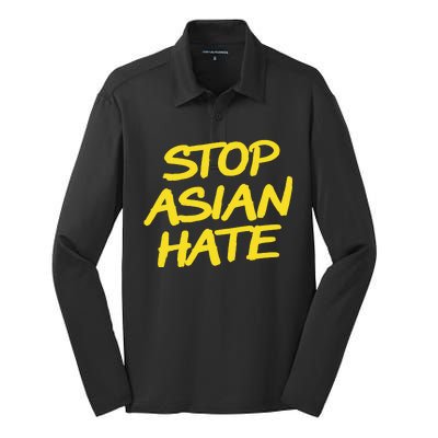 Stop Asian Hate Support Silk Touch Performance Long Sleeve Polo