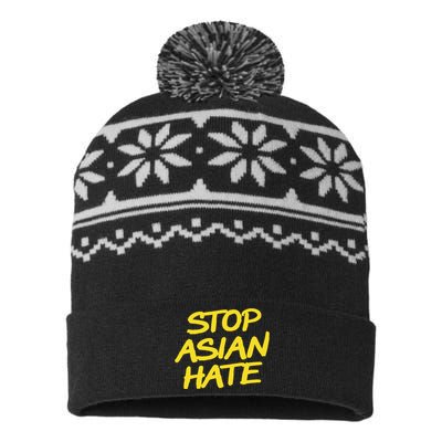 Stop Asian Hate Support USA-Made Snowflake Beanie