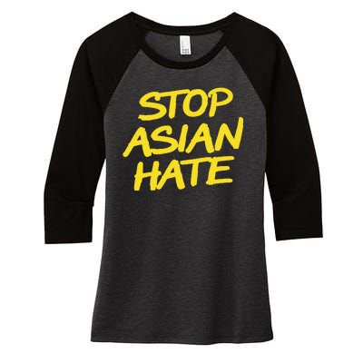 Stop Asian Hate Support Women's Tri-Blend 3/4-Sleeve Raglan Shirt