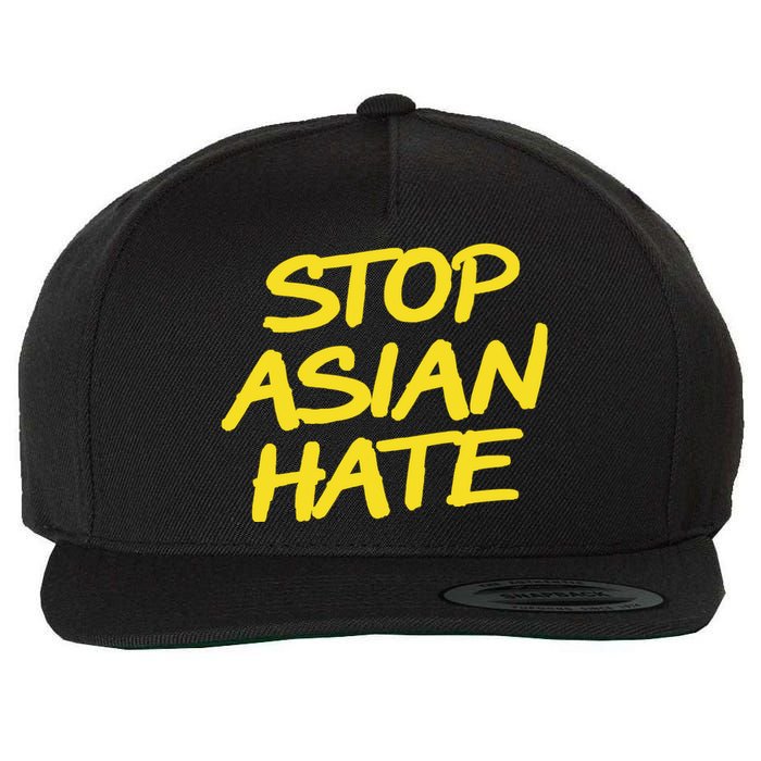 Stop Asian Hate Support Wool Snapback Cap