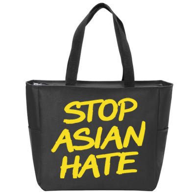 Stop Asian Hate Support Zip Tote Bag