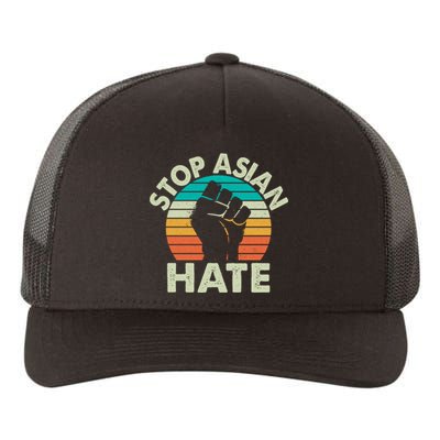 Stop Asian Hate Vintage Protest Fist Yupoong Adult 5-Panel Trucker Hat