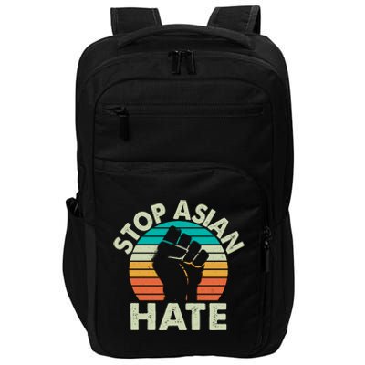 Stop Asian Hate Vintage Protest Fist Impact Tech Backpack