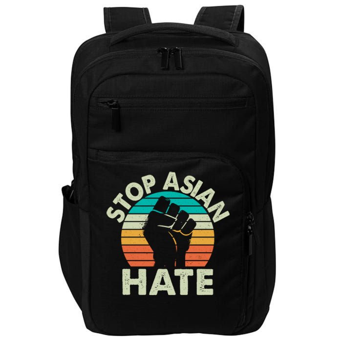 Stop Asian Hate Vintage Protest Fist Impact Tech Backpack