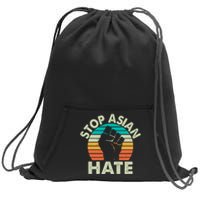 Stop Asian Hate Vintage Protest Fist Sweatshirt Cinch Pack Bag