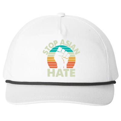 Stop Asian Hate Vintage Protest Fist Snapback Five-Panel Rope Hat