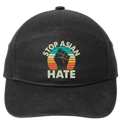 Stop Asian Hate Vintage Protest Fist 7-Panel Snapback Hat