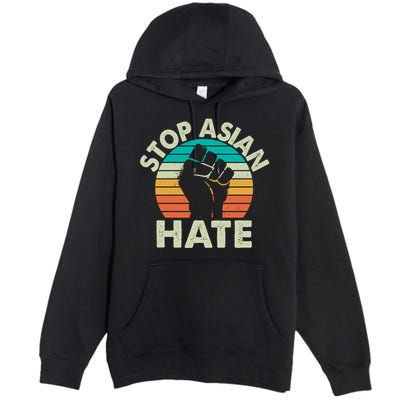 Stop Asian Hate Vintage Protest Fist Premium Pullover Hoodie