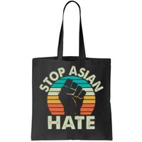 Stop Asian Hate Vintage Protest Fist Tote Bag