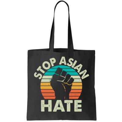 Stop Asian Hate Vintage Protest Fist Tote Bag