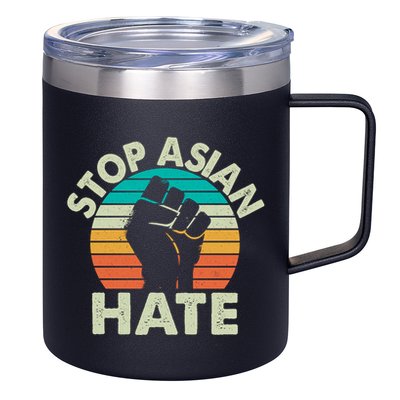 Stop Asian Hate Vintage Protest Fist 12oz Stainless Steel Coffee Mug